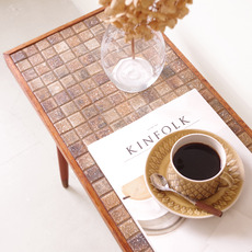 Tile-top table in mahogany をアップしました