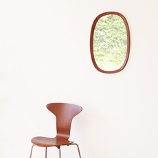 Oval mirror in solid teak をアップしました