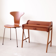 Secretary table with tambour door in teak をアップしました