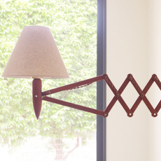 Scissor Wall Lamp in solid teak & brass をアップしました