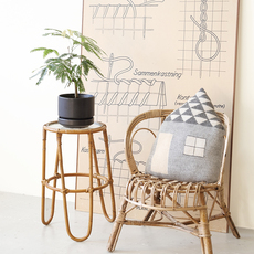 Flower stand in rattan & glass をアップしました