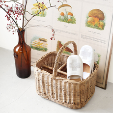 Wicker bottle basket with handle をアップしました