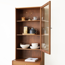 Cabinet with 4drawers and glass door in walnut をアップしました