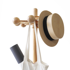 Coat stand with mobavle hooks in solid pinewood をアップしました