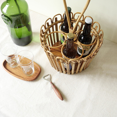 Rattan bottle carry basket with handle をアップしました