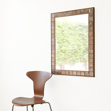 Medium mirror with tiles in oak をアップしました